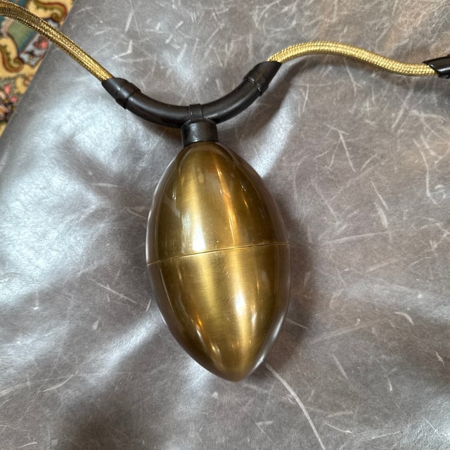 Modern Arteriors Egg Drop Pendant, Bronze/Brass For Sale - Image 3 of 13