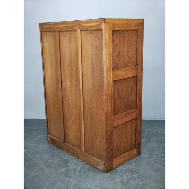 Czech Oak Glass Bookcase from a Baťa Factory, 1930s For Sale - Image 13 of 18