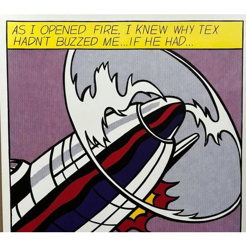 Roy LICHTENSTEIN (after) Triptyque : As I opened fire, 1966 Three color offset lithographs, unframed 24¾ x 20¾ in. (63 x...