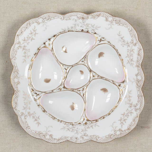 Beaux-Arts 19th Century Wilhelm & Graef Porcelain Oyster Plate Pair For Sale - Image 3 of 5