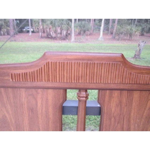 1970s Vintage Contemporary Wood Queen Headboard Augusta Staunton Pecan For Sale - Image 9 of 12