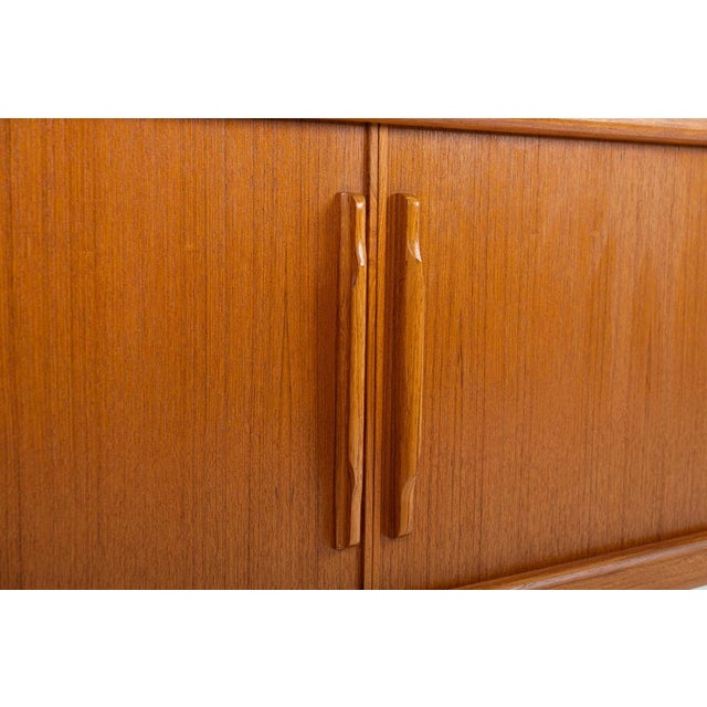 Brown Danish Teak Sideboard with Tambour Doors and Drawers, 1960s For Sale - Image 8 of 14
