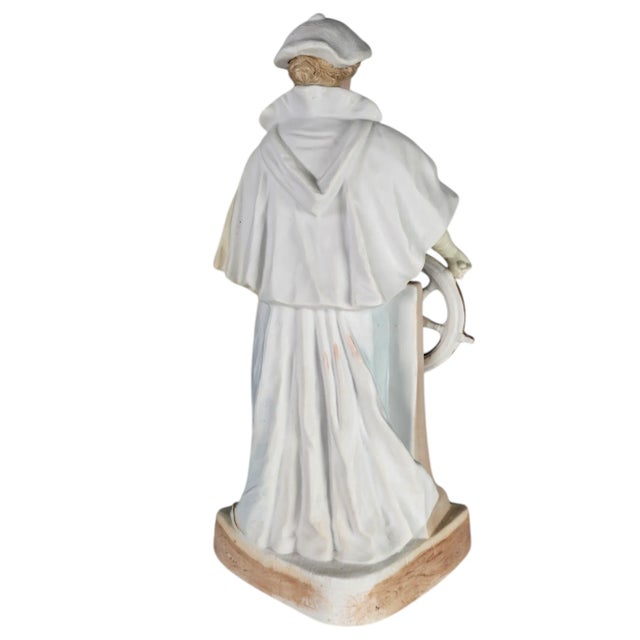 Figurative Gebruder Heubach Young Lady at a Ship’s Steering Wheel Figurine For Sale - Image 3 of 10