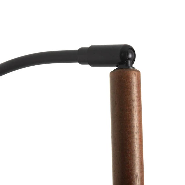 Wood Mid Century Modern Lodi Wall Sconce - Matte Black & Walnut, Plug-In For Sale - Image 7 of 11
