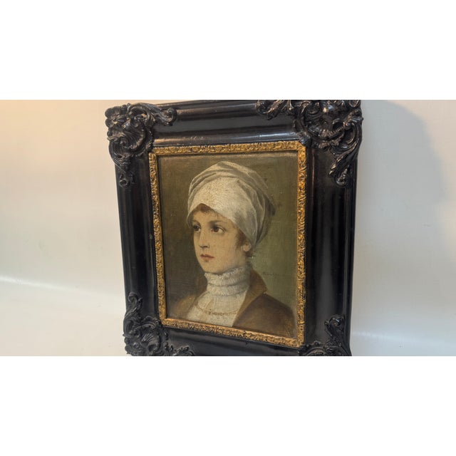 Wilhelm Von Kaulbach, Lady's Biedermeier Portrait, 1800s, Oil on Canvas, Framed For Sale - Image 4 of 11