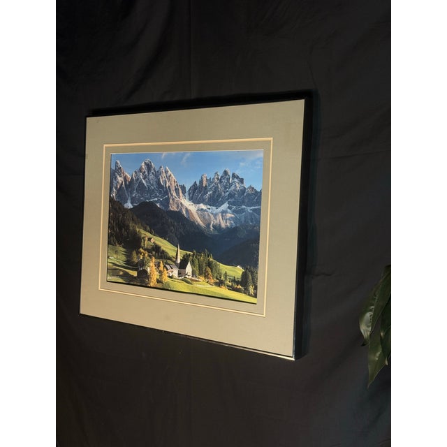 Large Framed Alpine Mountain Landscape Photograph For Sale - Image 4 of 7