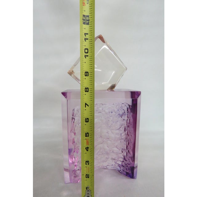 Late 20th Century Mid Century Large Clear Purple Lucite Abstract Sculptural Bottle For Sale - Image 5 of 13