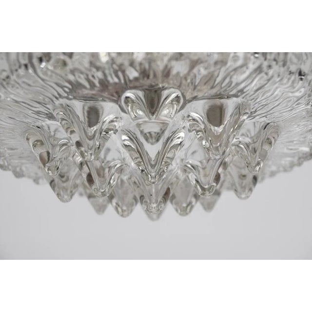 Metal Clear Glass Icicles Flush Mount, Germany, 1960s For Sale - Image 7 of 11