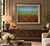 Charming 1980s oil on canvas landscape signed C. Benolt, depicting a vibrant field of red poppies stretching toward a...