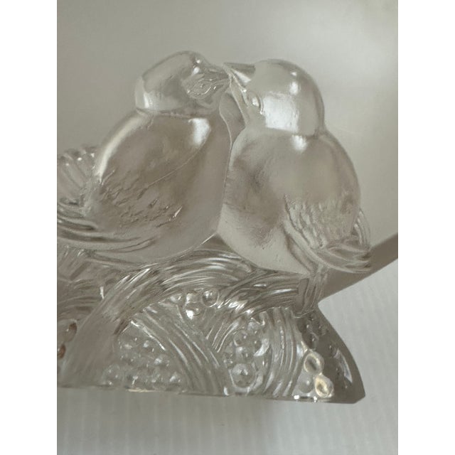 1938 Vintage Sign Verlys Frosted/Clear "Love Birds" Glass Vase For Sale - Image 15 of 17