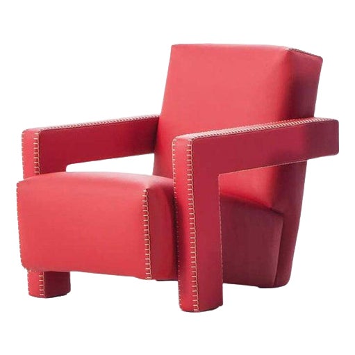 Red Baby Utrecht Armchair by Gerrit Thomas Rietveld for Cassina For Sale