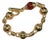Estate Primavera Preziosi Italian Solid 18K Gold Carnelian Bead Fluted Ball Toggle Bracelet For Sale