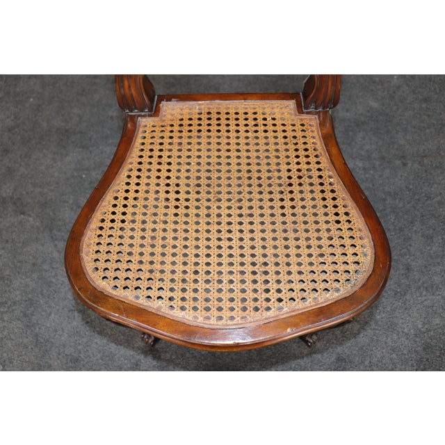 Pair Mid 20th C Louis XV Style Cane Back Side Chairs For Sale - Image 4 of 10