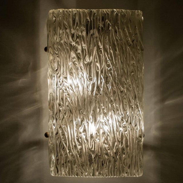 Austrian Rectangular Wall Light in Wave Glass by J.T. Kalmar, 1960s For Sale - Image 17 of 18