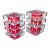 Vintage Red & Clear Lucite Square Tier Design Salt & Pepper Shakers For Sale