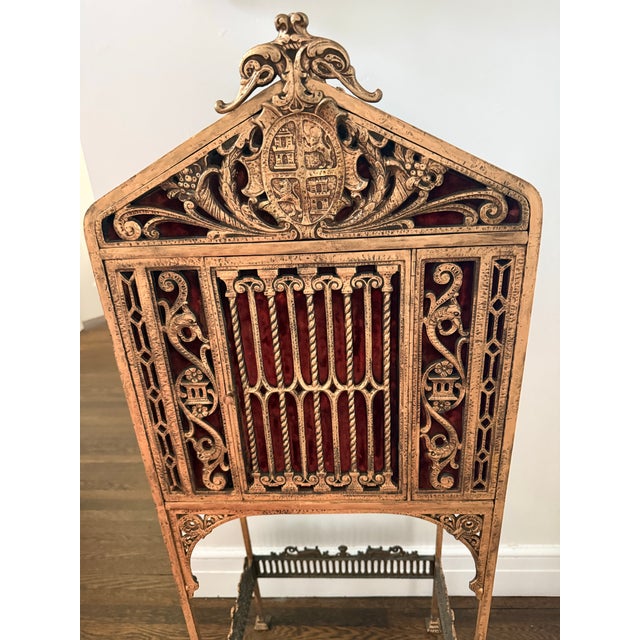 Renaissance Rare Antique Oscar Bach Gilt Bronze Mailbox Telephone Table For Sale - Image 3 of 9