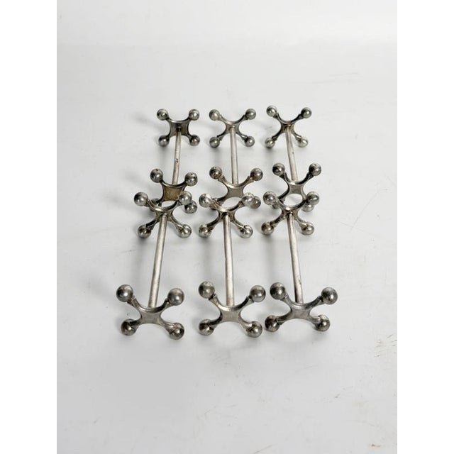Vintage Metal Knife Rests, France, 1970, Set of 6 For Sale - Image 3 of 9