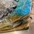Abstract Blue and Gold Fluid Art Painting Crushed Glass Modern Wall Art For Sale - Image 4 of 12