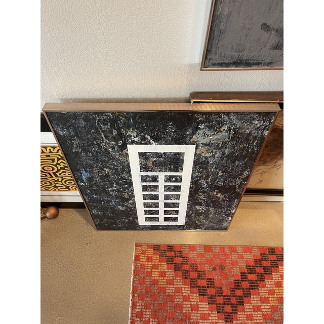 Metal Original Glass Canvas Graffiti Layered Tactile Signed Wall Art Neo Abstract Expressionism For Sale - Image 7 of 10