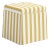 Spritely Home Dyer Skirted Storage Ottoman in Canopy Stripe Honey For Sale