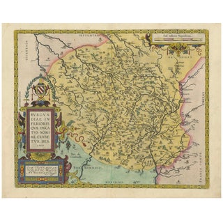 Abraham Ortelius Map of Lower Burgundy, 1584 For Sale