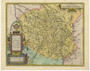 Abraham Ortelius Map of Lower Burgundy, 1584
