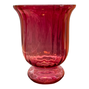Art Deco Pilgrim Cranberry Glass Hand Blown Vase