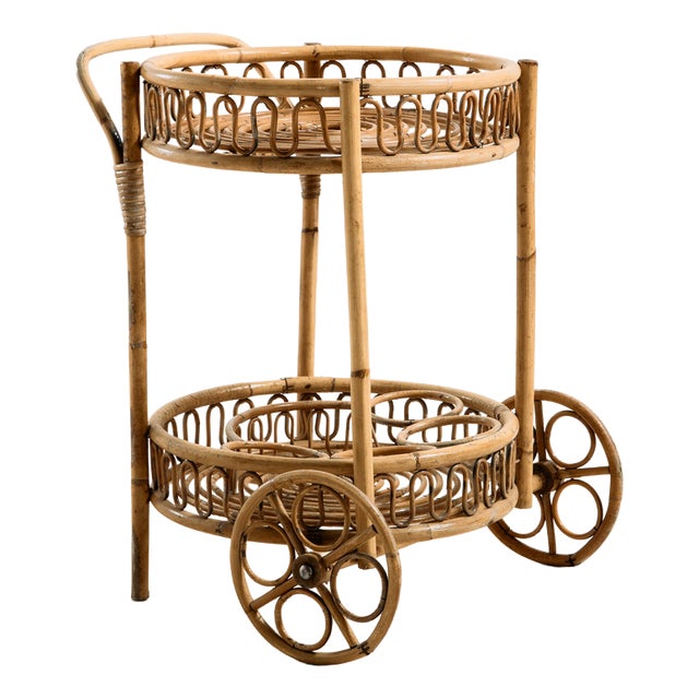 Bamboo and Rattan Trolley, 1960s For Sale