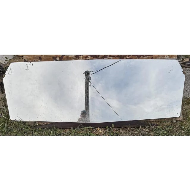 Art deco shaped mirror with black wooden base 1940 measurements 220 x h 83 style mirror category 900 dimensions: height 83...