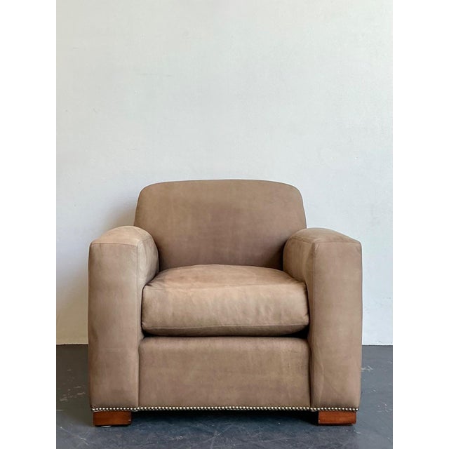 Ralph Lauren Home Vintage Ralph Lauren “Grant” Suede Club Chair For Sale - Image 4 of 17