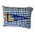 Florida Clearwater Vintage Blue Pennant on New Woven Plaid Throw Pillow For Sale