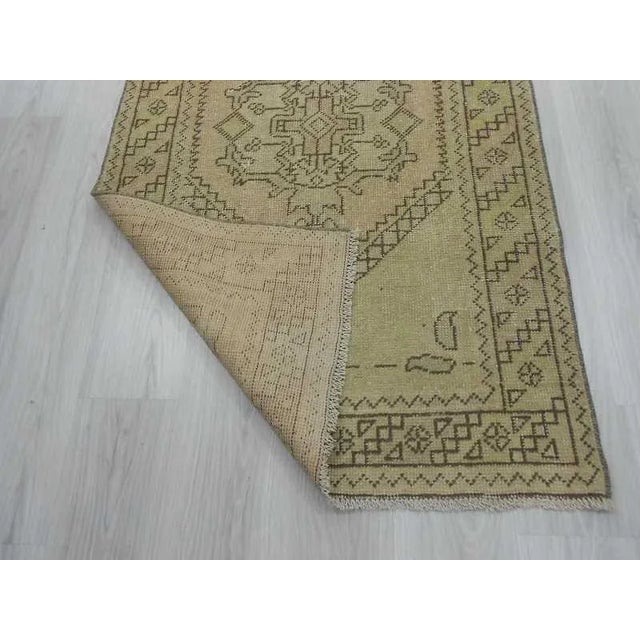 Handknotted Vintage Distressed Washed Out Turkish Runner Rug - 3′2″ × 9′11″ For Sale In Los Angeles - Image 6 of 6