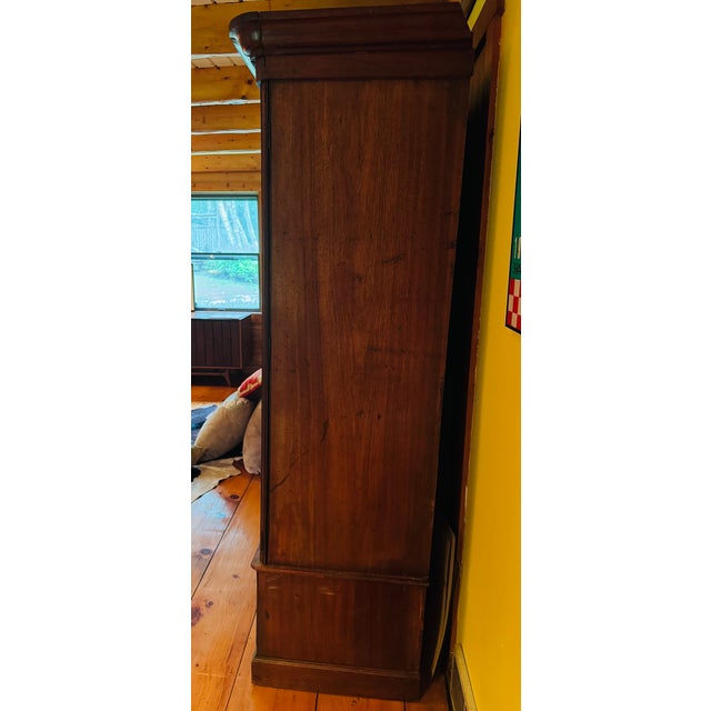 French Provincial Mid-19th Century Solid Cherry Armoire – Antique Wardrobe Storage, Circa 1840–1870 For Sale - Image 3 of 3