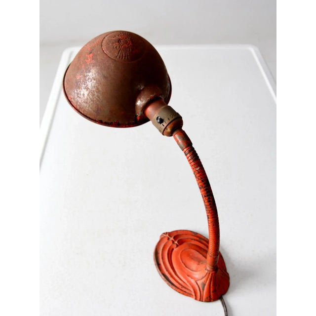 Vintage Red Gooseneck Lamp For Sale - Image 6 of 11