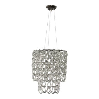 1980s Italian Hand Blown Linked Glass Chandelier For Sale