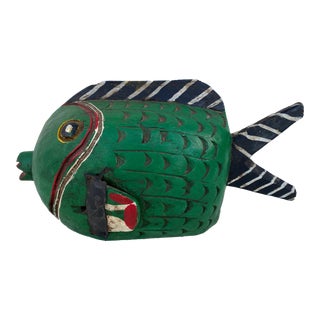 African Wooden Fish Bozo Tribe Mali 15" W For Sale