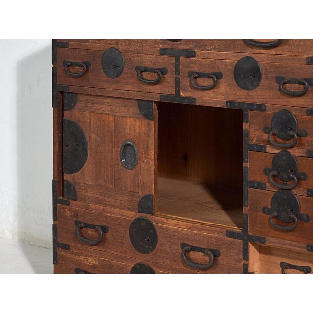 Japanese Tansu Cabinet in Wood For Sale - Image 10 of 16