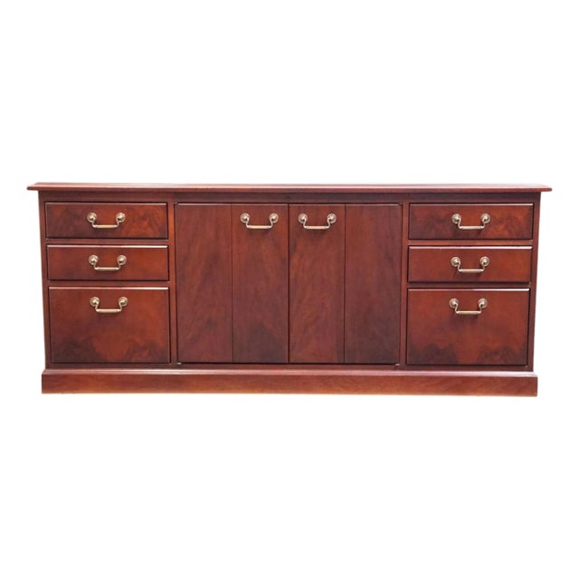 Kimball Furniture Solid Mahogany Traditional Style 72" Office Credenza For Sale