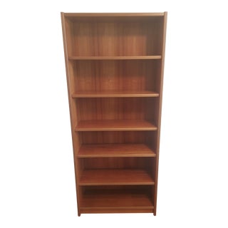1990s Scandinavian Galleries Danish Teak 6 Shelf Bookcase For Sale
