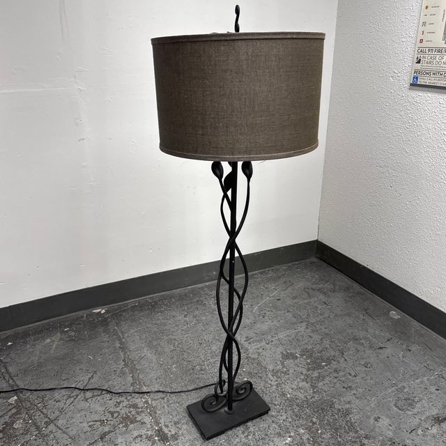 Traditional Pottery Barn Sabina Wrought Iron Figural Floor Lamp For Sale - Image 3 of 12