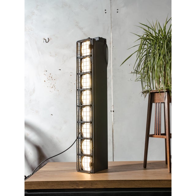 Mid-Century Black with Wire Grille Theatre Batten Light from Siemens, Germany, 1960s For Sale - Image 15 of 15