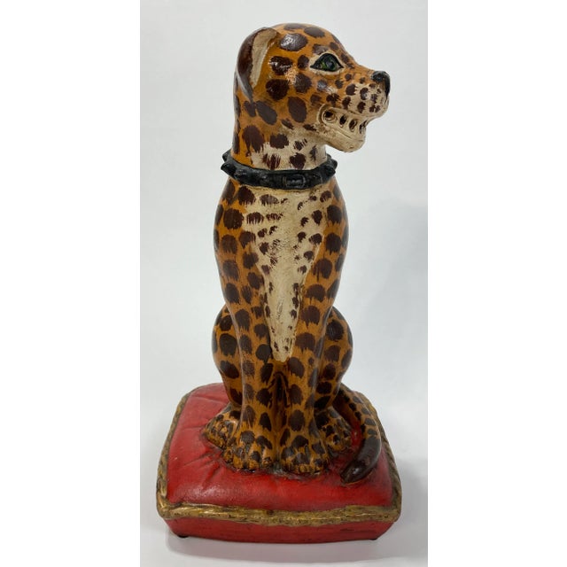 Antique Handmade Ceramic Spotted Cat Figure For Sale In Kansas City - Image 6 of 10