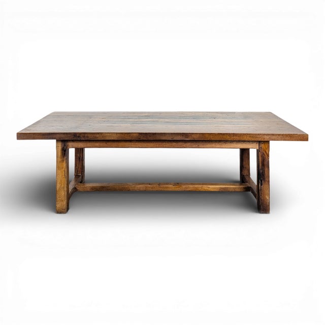 Wood Vintage Oak Farmhouse Table For Sale - Image 7 of 7