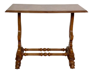 Circa Early 20th Century Walnut Writing Table, Italy