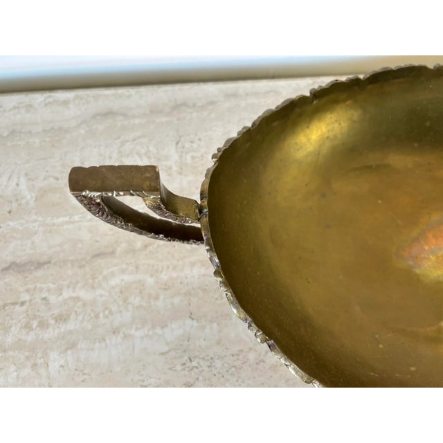 Metal Vintage Handmade Mexican Brass Centerpiece Fruit Bowl For Sale - Image 7 of 13