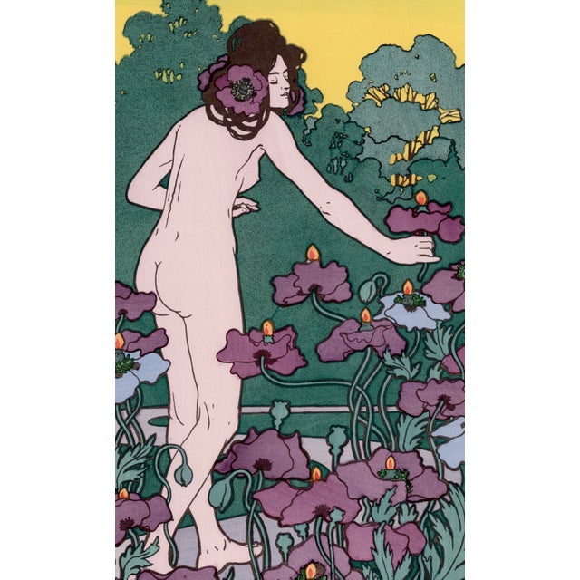 Hans Christiansen, L'Heure du Berger, Nude, 1898, Lithograph on Paper For Sale - Image 3 of 12