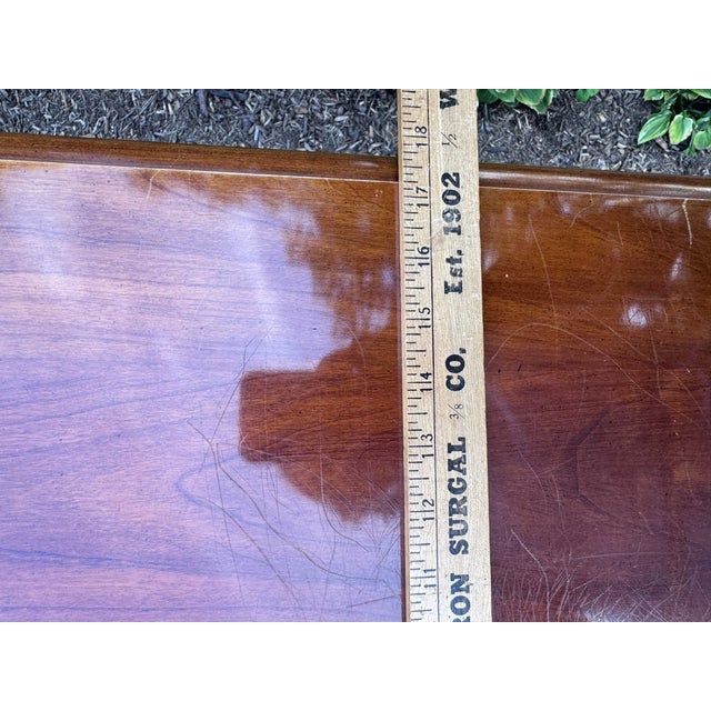 Late 20th Century Thomasville Queen Anne Cherry Lowboy With Carved Fan Drawer For Sale - Image 9 of 16