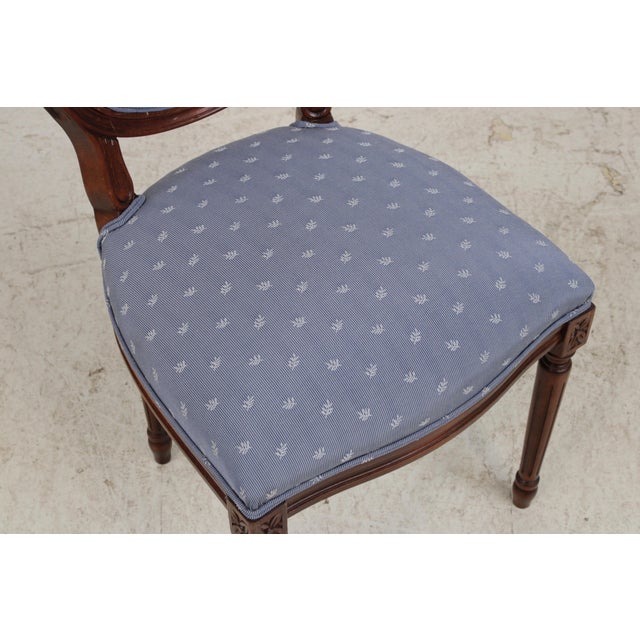 Set of 12 French Louis XVI Mahogany Medallion Back Dining Chairs For Sale - Image 10 of 16