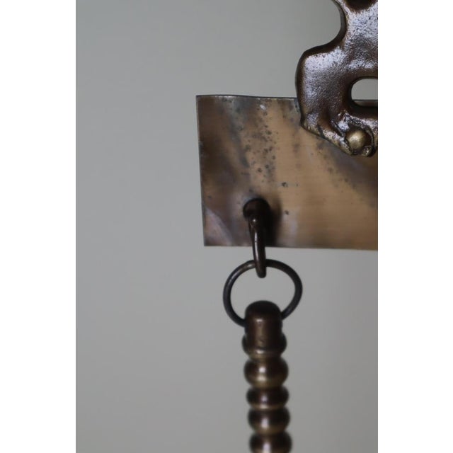 Black Historicist English Brass Fireplace Tools with Striding Lions, 1950s, Set of 6 For Sale - Image 8 of 13