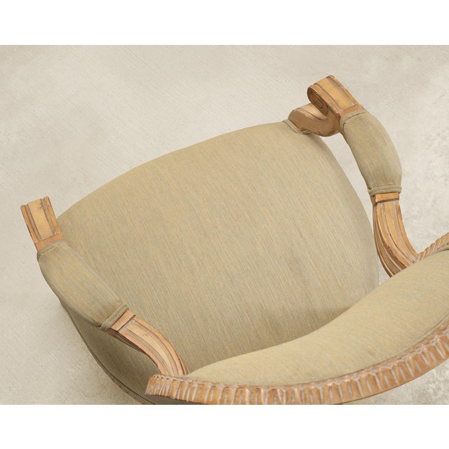 Set of Six Kreiss Louis XVI Style Cerused Oak Dining Armchairs For Sale - Image 14 of 18